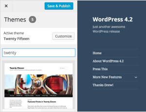 WordPress 4.2 release theme switcher